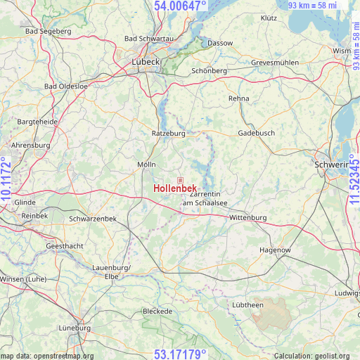 Hollenbek on map