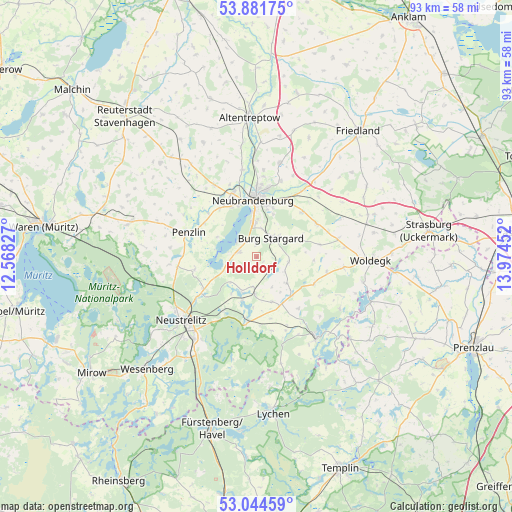 Holldorf on map
