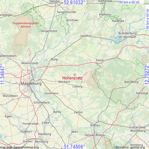 Hohenziatz on map