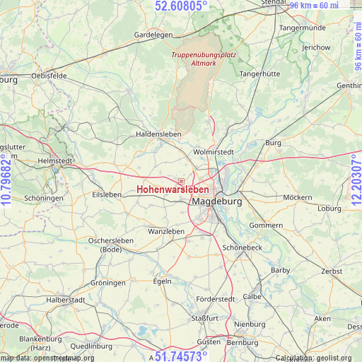 Hohenwarsleben on map