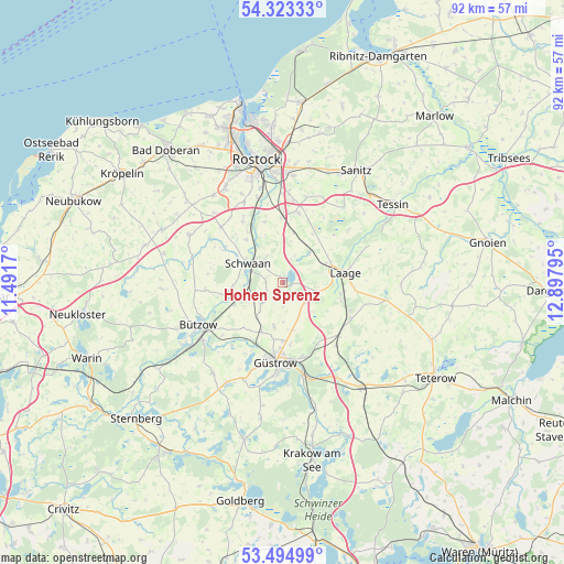 Hohen Sprenz on map