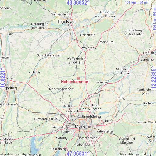 Hohenkammer on map