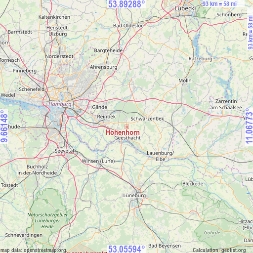 Hohenhorn on map