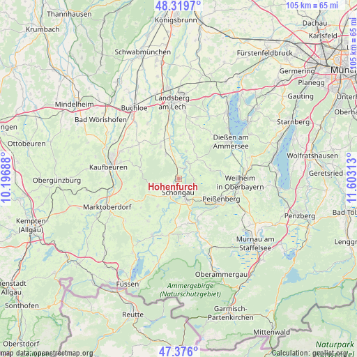 Hohenfurch on map