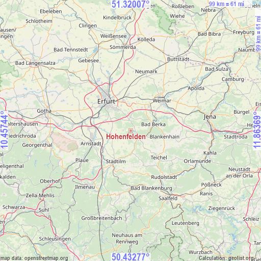 Hohenfelden on map