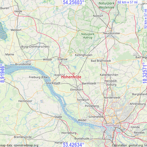 Hohenfelde on map