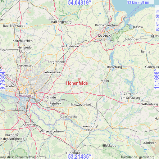 Hohenfelde on map
