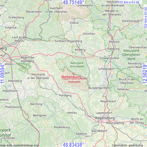 Hohenburg on map