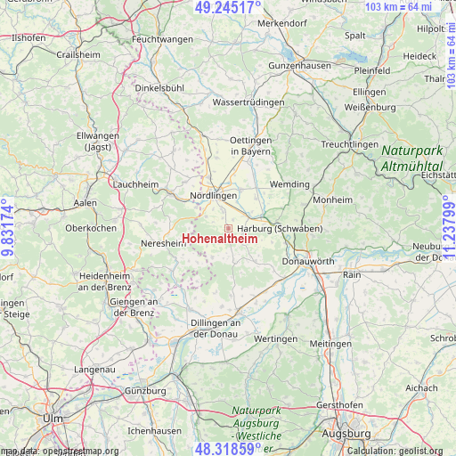 Hohenaltheim on map