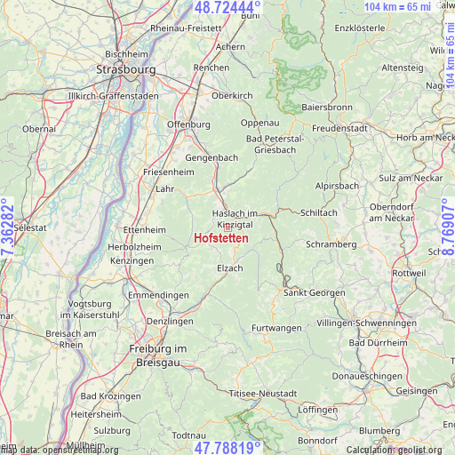 Hofstetten on map