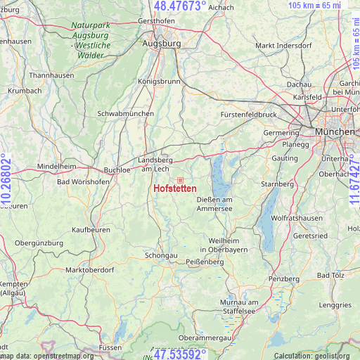 Hofstetten on map