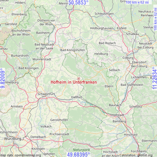 Hofheim in Unterfranken on map