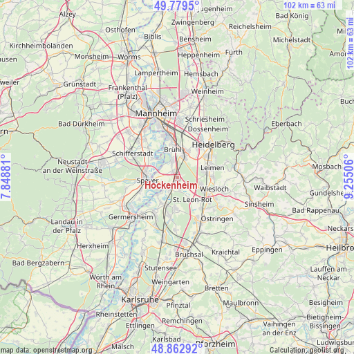 Hockenheim on map