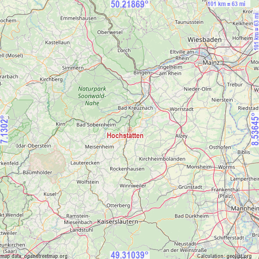 Hochstätten on map