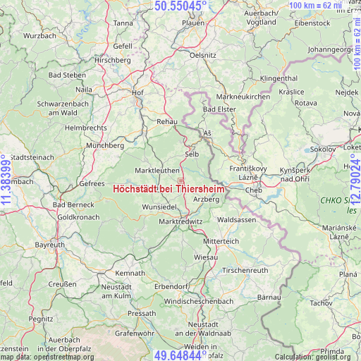 Höchstädt bei Thiersheim on map