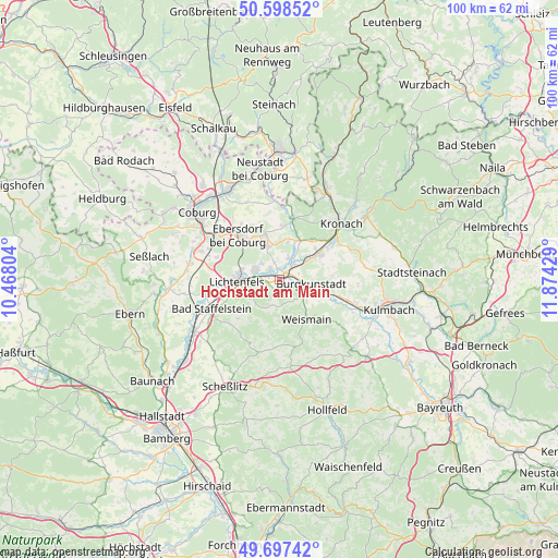 Hochstadt am Main on map