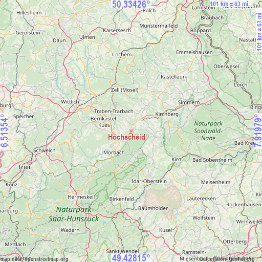 Hochscheid on map