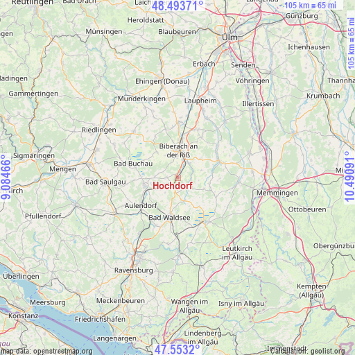 Hochdorf on map
