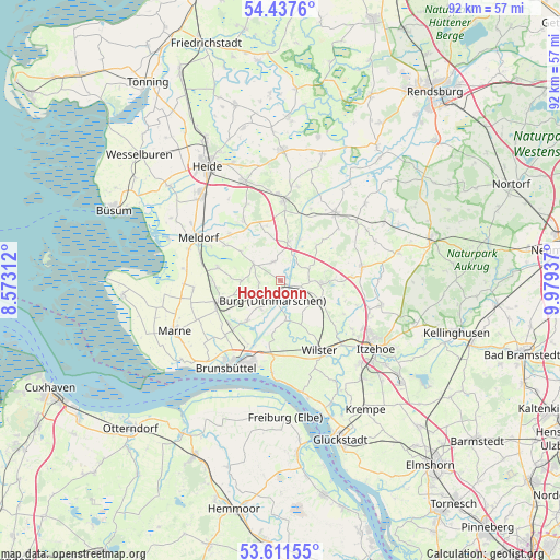 Hochdonn on map