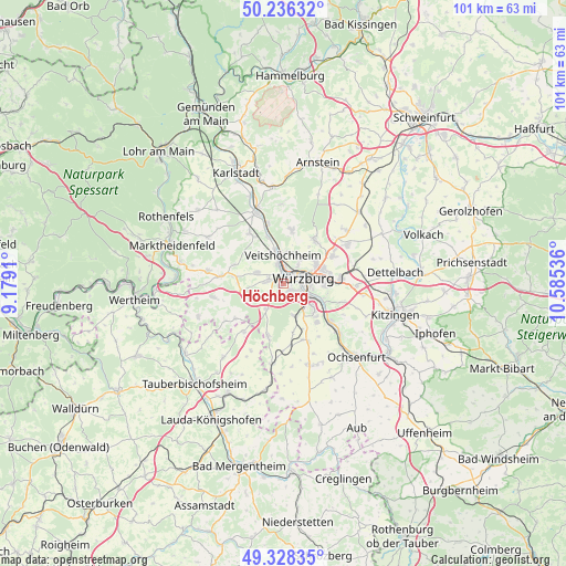 Höchberg on map