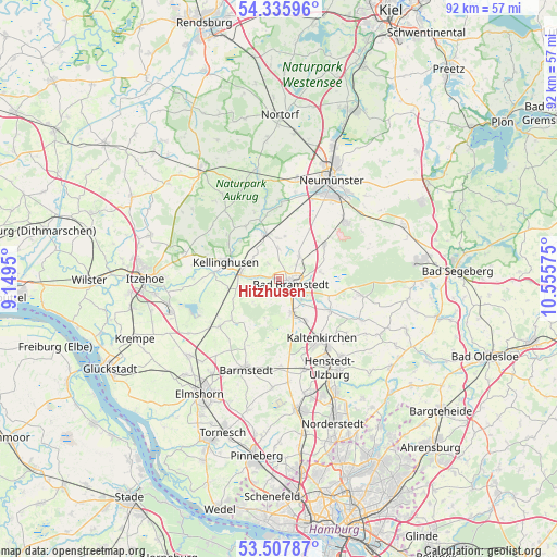 Hitzhusen on map