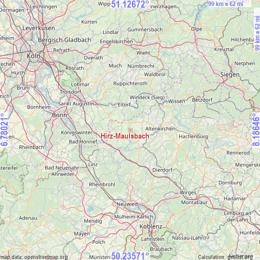 Hirz-Maulsbach on map
