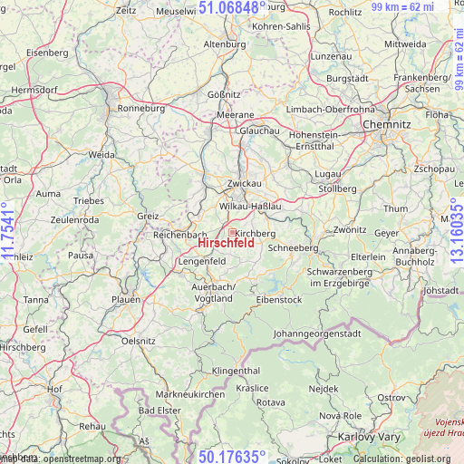 Hirschfeld on map