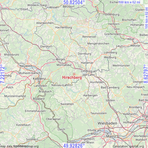 Hirschberg on map