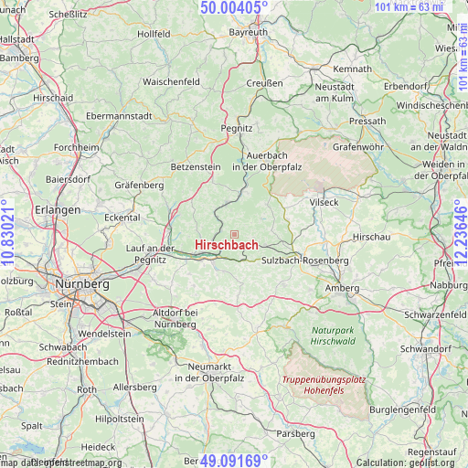Hirschbach on map