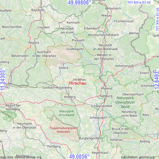 Hirschau on map