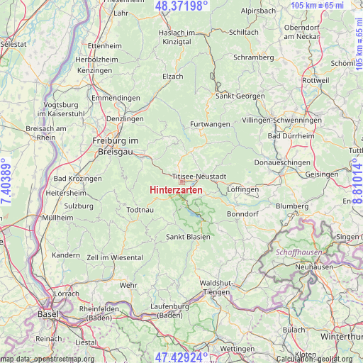 Hinterzarten on map