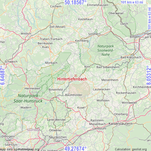 Hintertiefenbach on map