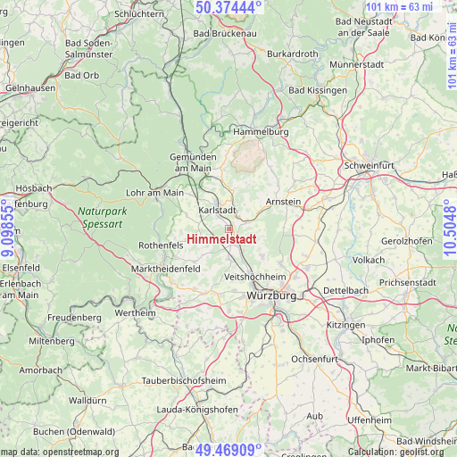 Himmelstadt on map