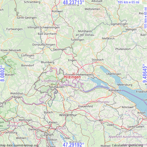 Hilzingen on map