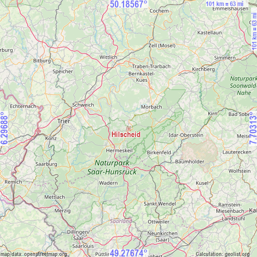 Hilscheid on map