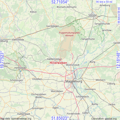 Hillersleben on map