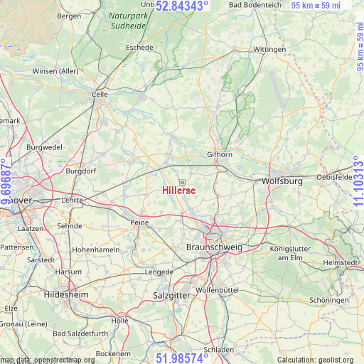 Hillerse on map