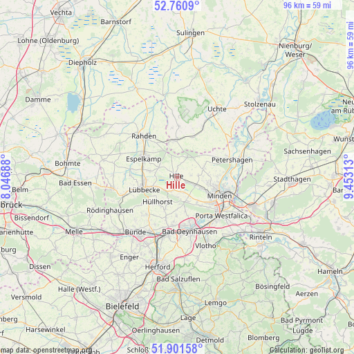Hille on map