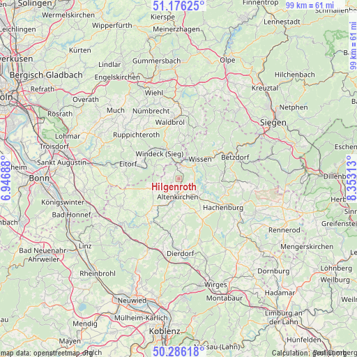 Hilgenroth on map
