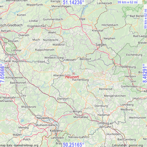 Heuzert on map