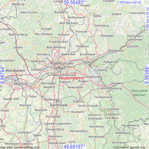 Heusenstamm on map