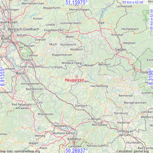 Heupelzen on map