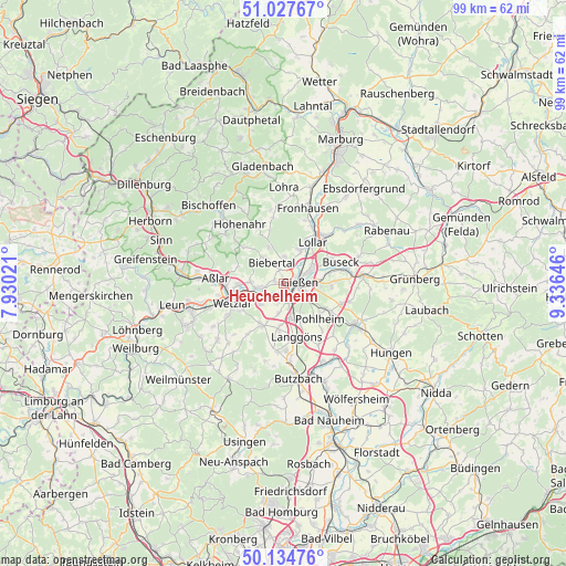 Heuchelheim on map