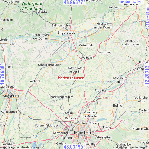 Hettenshausen on map