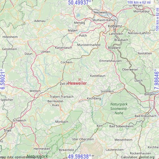 Hesweiler on map