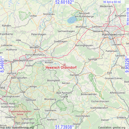 Hessisch Oldendorf on map