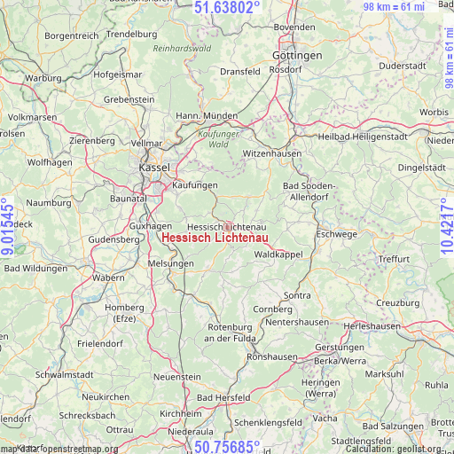 Hessisch Lichtenau on map