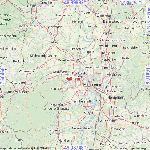 Heßheim on map