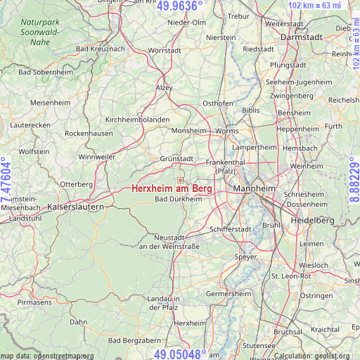 Herxheim am Berg on map