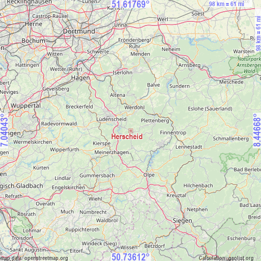 Herscheid on map